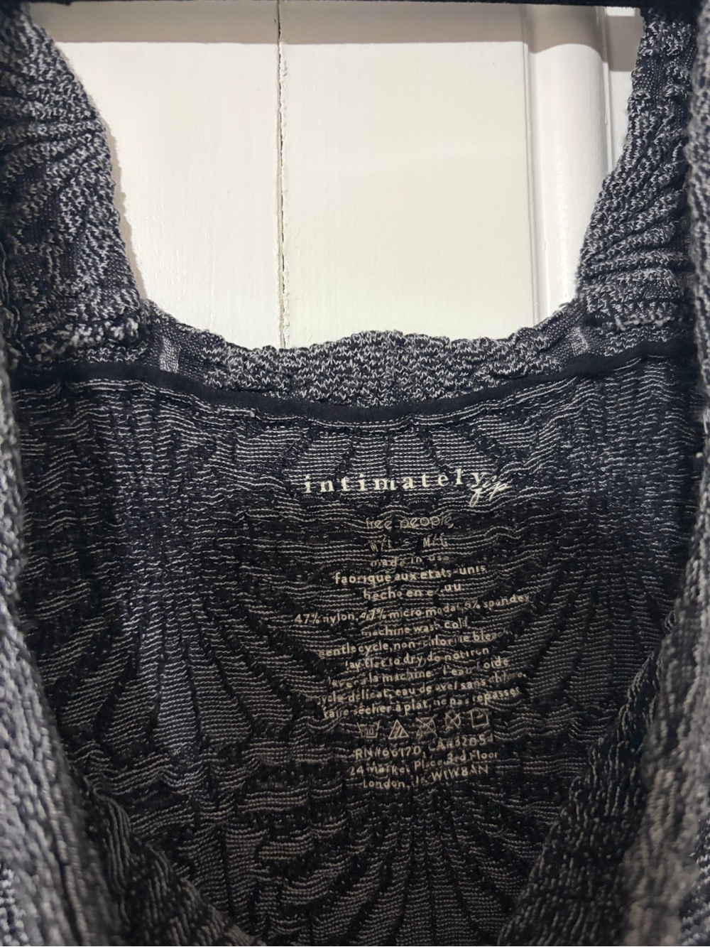 Free People Charcoal Gray Textured Square Neck Tank - Picture 2 of 3